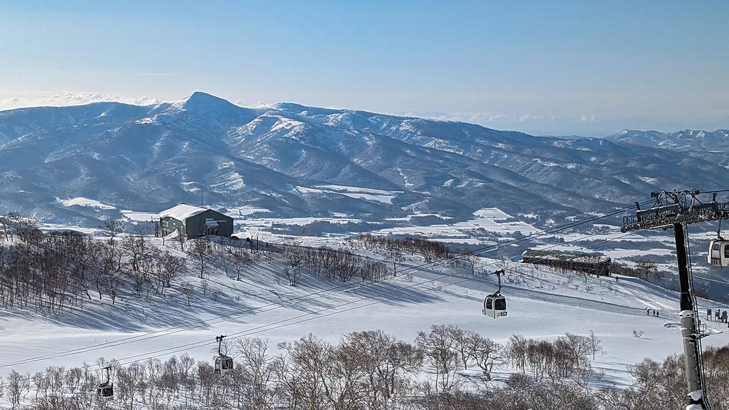 Snowy Hokkaido mountains viewed from Mt Annupuri, Niseko